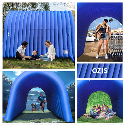 OZIS 20x10x10Ft Inflatable Tunnel Sports Tunnel Entrance with Installed Blower Inflatable Tunnel Tent for Business Advertising Event Exhibition Promotion,Street,Shop,Supermarket,School(Blue)