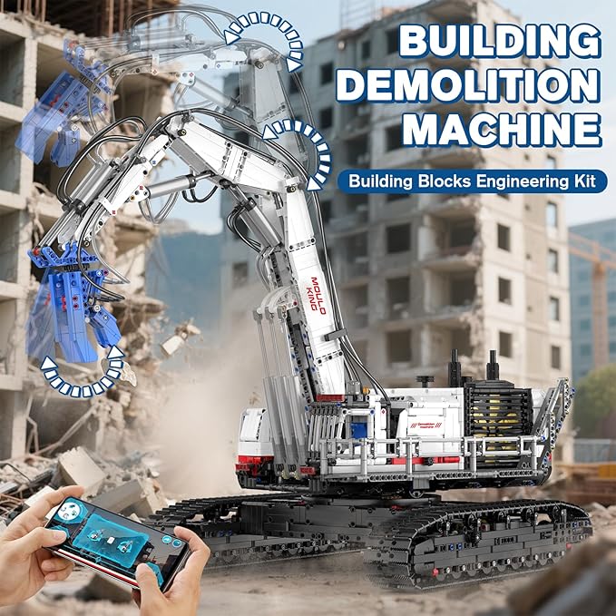 Mould King Engineering Excavator Building Sets 17062 Large RC Construction Building Kits with APP Remote Control STEM Construction Vehicles Model for Adults(4195PCS)
