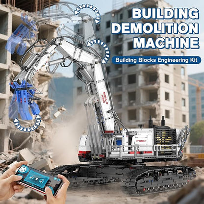 Mould King Engineering Excavator Building Sets 17062 Large RC Construction Building Kits with APP Remote Control STEM Construction Vehicles Model for Adults(4195PCS)