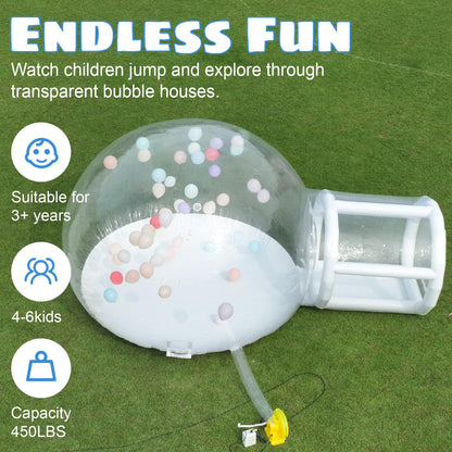 10FT Inflatable Bubble House Dome for Adults,TPU Clear Commercial Inflatable Bubble House Tent with Tunnel, Bubble Balloon House with 680W Air Blower, 600W Air Pump Inflatable Dome for Party