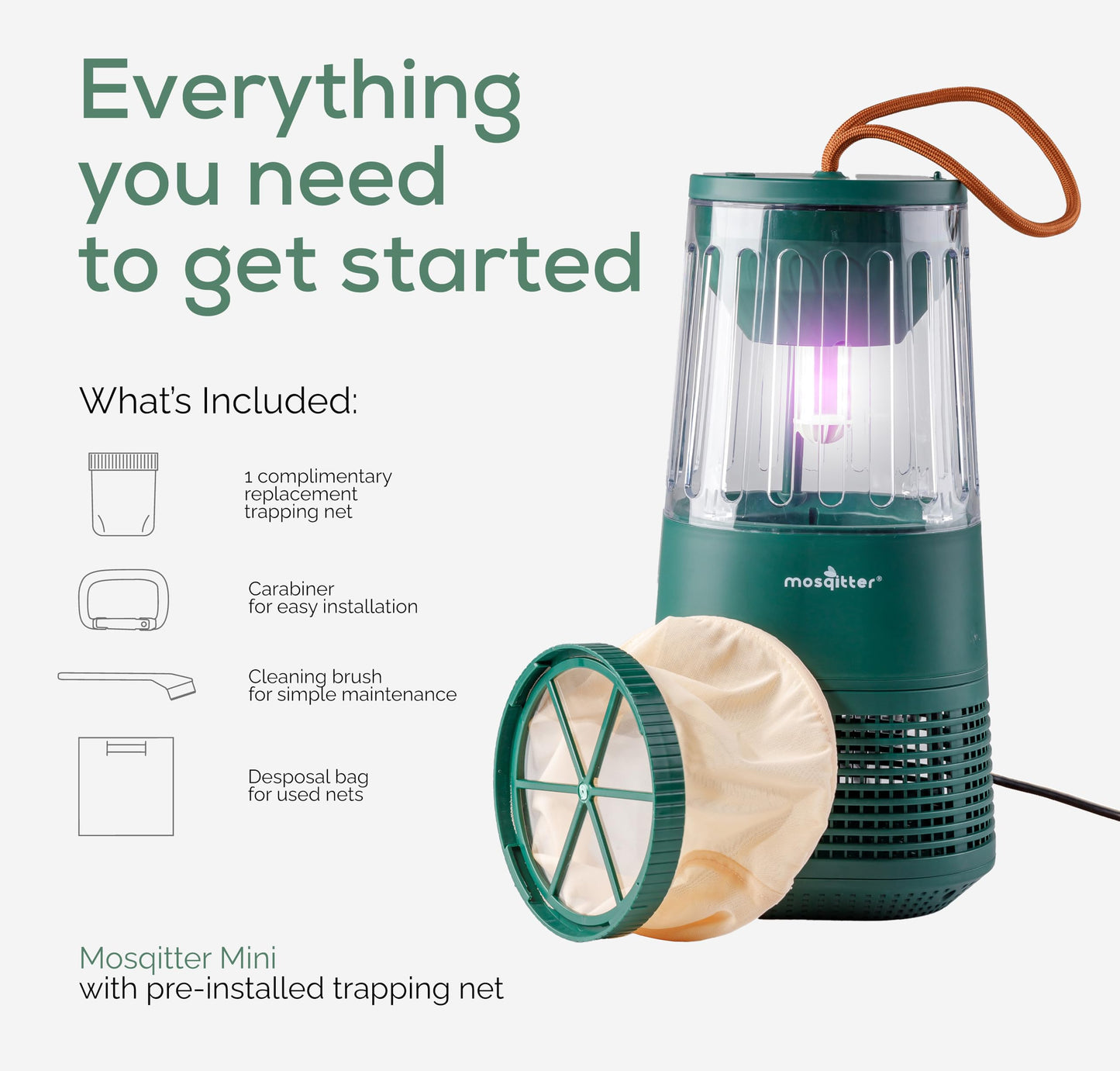Mosquito Killer Outdoor, Indoor Flying Mosquito Trap, 1 Acre Coverage, Flying Insect Trap, Indoor Bug Catcher Plug in, Compact Mini Size