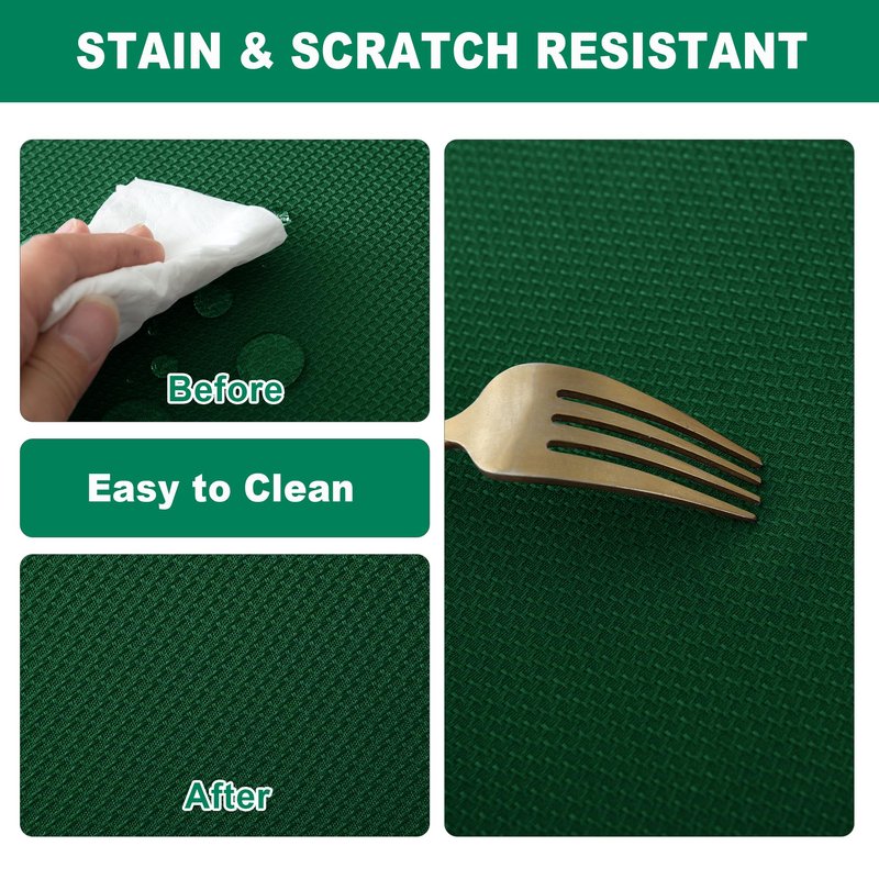 Biscaynebay Textured Fabric Christmas Rectangle Table Cloth 90x132 Inch, Hunter Green Water Resistant Tablecloths for Dining, Kitchen, Wedding and Parties etc. Machine Washable