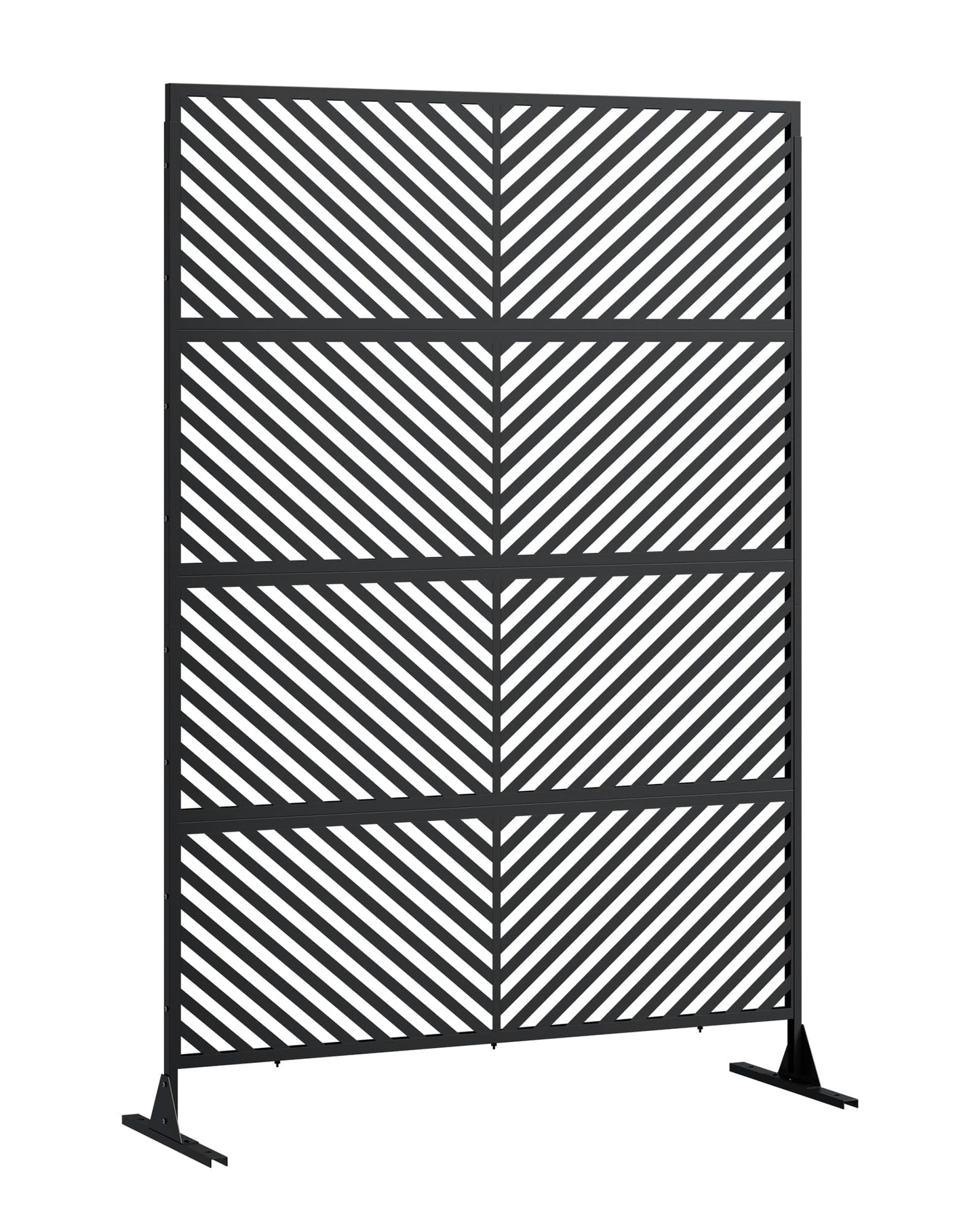 Hipicute 72" H×47" W Freestanding Metal Privacy Screen for Outdoor Patio - Heavy-Duty Rust-Resistant Decorative Fence Panel | Weatherproof Design | Patio Privacy Screen