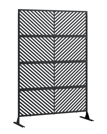 Hipicute 72" H×47" W Freestanding Metal Privacy Screen for Outdoor Patio - Heavy-Duty Rust-Resistant Decorative Fence Panel | Weatherproof Design | Patio Privacy Screen