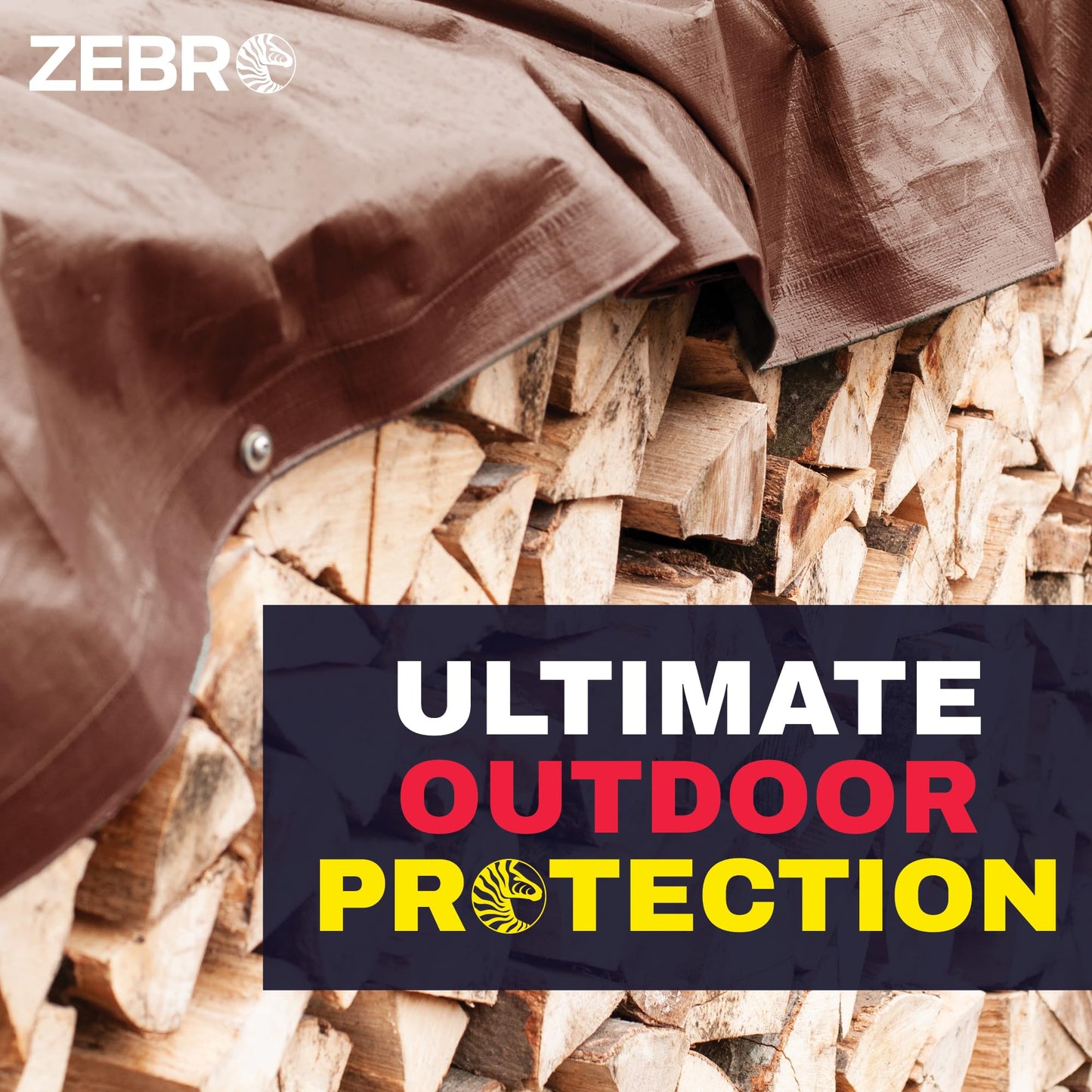 12' x 25' Brown Heavy Duty Tarp with Grommets Reinforced - 16 Mil Thick - Double Sided Plastic Tarps Waterproof - Large Tarpaulin Cover for Outdoor Camping Over/Under Tent Tarp RV Roof Rain - Zebro