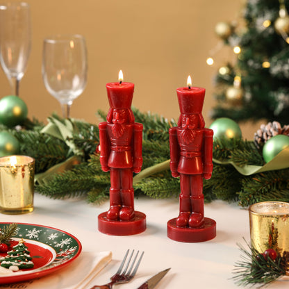 Nutcracker Candle,Nutcracker Soldier Pillar Candles,Gifts for Boys Girls,Women,Nucracker Decor Unscented Candle,Soy Wax,Christmas Holiday Home Decor,2 Pcs