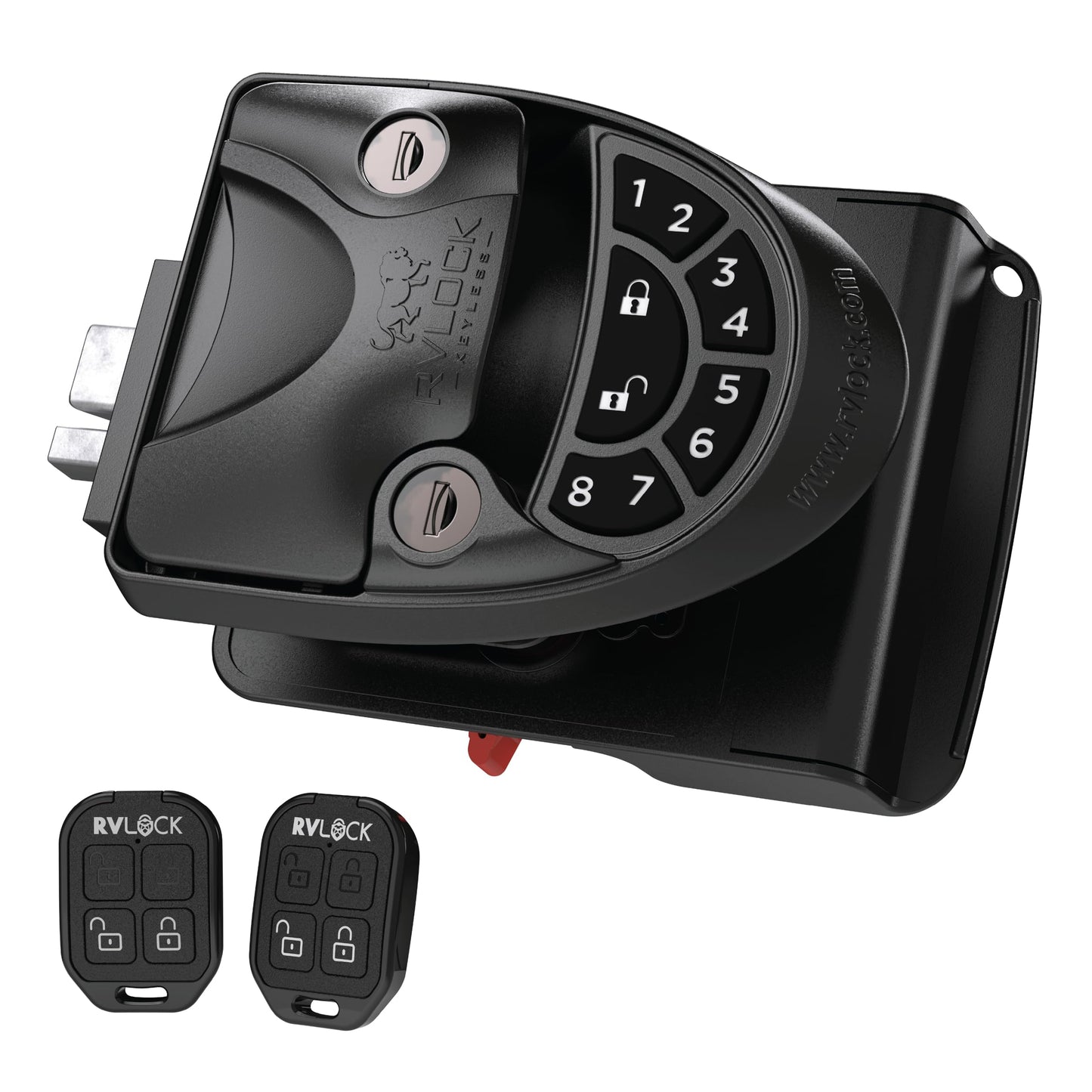 RVLOCK V4 Durable Metal RV Door Lock with Keypad and Remote, Premium Replacement for Trailers, Secure and Convenient Keyless Camper Door Lock Replacement, Patented Security Technology