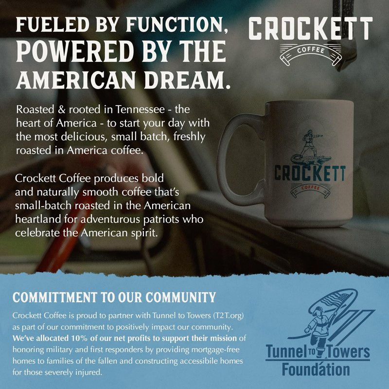 Crockett Light Roast Ground Coffee – Smooth Light Roast Ground Coffee with Bright Flavor, Crisp Finish & Gentle Strength – Perfect for Clean Brewing, Mellow Energy & Daily Coffee Drinks