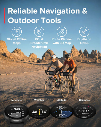 SUUNTO Race S GPS Sports Watch, 1.32" AMOLED Touchscreen w/Crown, 13 Days Battery Life, Training & Sleep Health Tracking, Dual-GNSS, 32GB Global Offline Maps, Lightweight for Running, All Black
