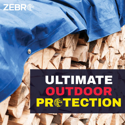 30' x 60' Blue Tarp with Grommets Reinforced - 5 Mil Thick - Durable UV Resistant Plastic Tarps Waterproof - Large Tarpaulin Cover for Outdoor Camping Over/Under Tent Tarp RV Roof Rain - Zebro