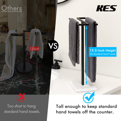 KES 38" H Standing Towel Racks for Bathroom & Countertop Hand Towel Holder, BTH501-BK+BTH223-BK