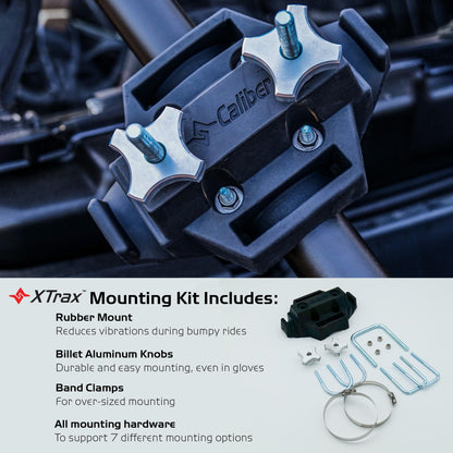 Caliber XTrax Off Road and Snow Recovery Traction Boards and Mounting Kit Bundle, Black