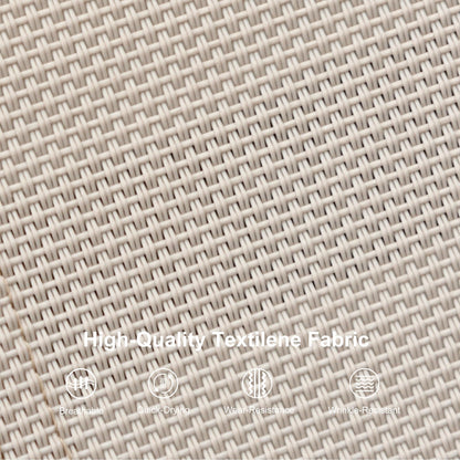 PURPLE LEAF Patio Chaise Lounge Set of 3 Outdoor Lounge Chair Beach Pool Sunbathing Lawn Lounger Recliner Chiar Outside Tanning Chairs with Arm for All Weather, Side Table Included, Beige