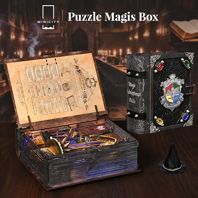 DIY Dollhouse Book Nook Kit with LED Light for Teens and Adults (Magic Admissions Guide)