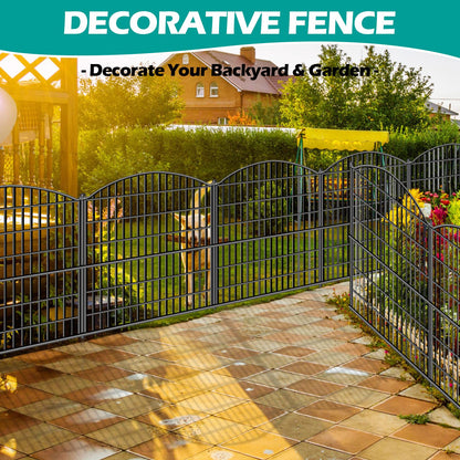 ULIOK 15 Panels Decorative Garden Fence, 32 in(H) X 37.9ft(L) No Dig Fence Panels Animal Barrier for Patio, Animal Ground Stakes Fencing for Garden, Rabbit Dog Temporary Fence for Outdoor Yard