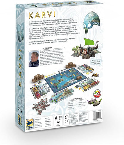 Karvi Board Game - Viking Saga of Raiding and Trading! Epic Adventure Game Strategy Game for Kids &amp Adults Ages 12+ 2-4 Players 120 Min Playtime Made by Hans im Glück