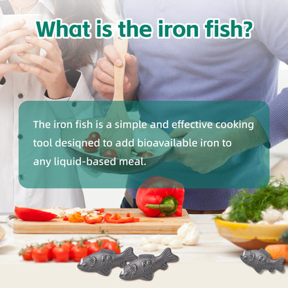 Iron Fish Cooking Tool, Natural Iron Supplement to Support Iron Levels for Vegans, Athletes, Pregnant Women, and Children – Safe & Effective Cooking Tool for Reducing Iron Deficiency (2Pack)
