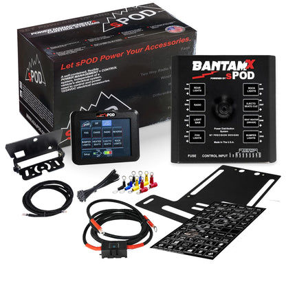 SPOD BantamX 8 Relay Power Control System with Touch Screen Controller and Integrated Bluetooth for Jeep JK - USA 5-Year Warranty (Jeep JK 2007-2018, 84" Battery Cable)