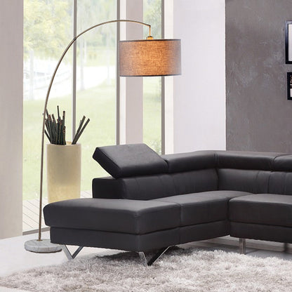 ORE International 6931AB Floor Lamp, 86in Antique Gold with White Marble Base, Metal Construction