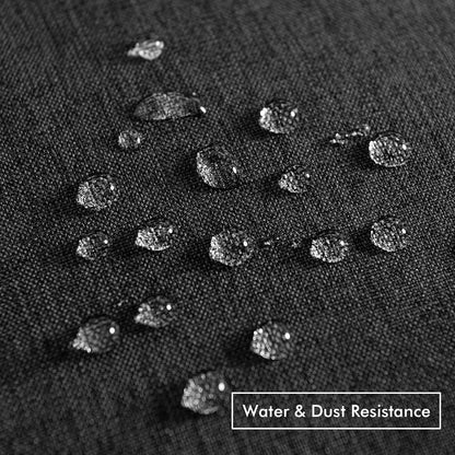 MIULEE Decorative Outdoor Throw Pillow Covers - Waterproof Faux Linen Cushion Cases | 16x16 Inch Black (Pack of 2)