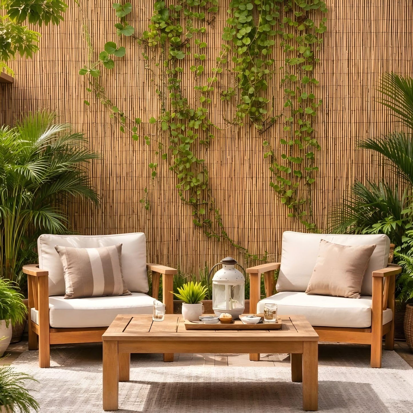 Forever Bamboo Jumbo Reed Natural Bamboo Screen Fencing Privacy Fence Backyard Divider Decorative Reed Garden Fencing 72 in H x 192 in L