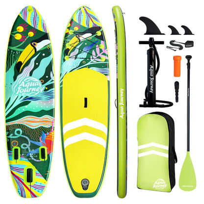 Aquajourney Inflatable Stand Up Paddle Board 10'6", Lightweight & Stable with 3-Fin Maneuverability, Complete Paddleboard Accessories for Adults & Youth, Ideal Outdoor Gift