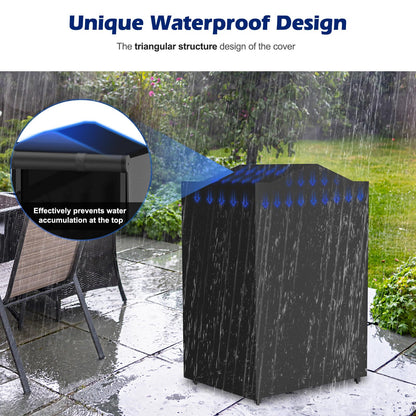 Lezbanz Storage Station for Solo Stove Bonfire, Yukon, Ranger, Firewood Rack Outdoor with Cover, Storage Rack for Fire Pit Accessories, with Waterproof Cover, Adjustable Shelf, Iron Black