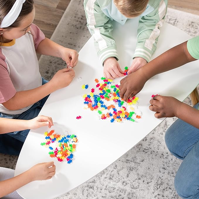 PLUS PLUS - Open Play Set - 3600 Piece in Storage Tub - Basic Neon and Pastel Mix - Construction Building Stem Toy Interlocking Mini Puzzle Blocks for Kids