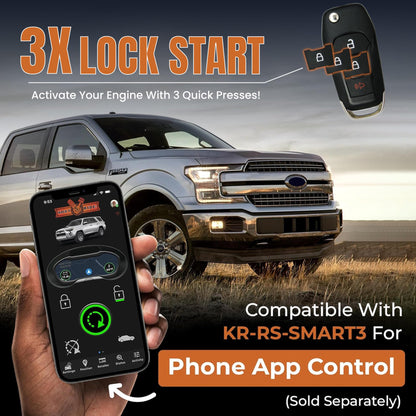 Kicky Ride Plug-in Remote Start Kit – Start from Your Factory Fob – Some Ford, Lincoln Vehicles – F-150, F-250/350, Edge, Ranger, Bronco Sport, MKZ & More! – Extend Runtime - Check CAR Compatibility