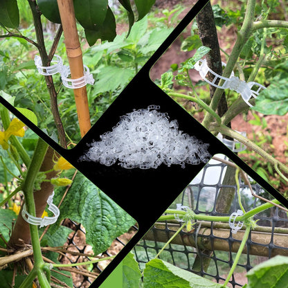 Tomato Clips - Durable Plant Support Trellis Clips for Climbing Vegetables | 100 Pcs, White