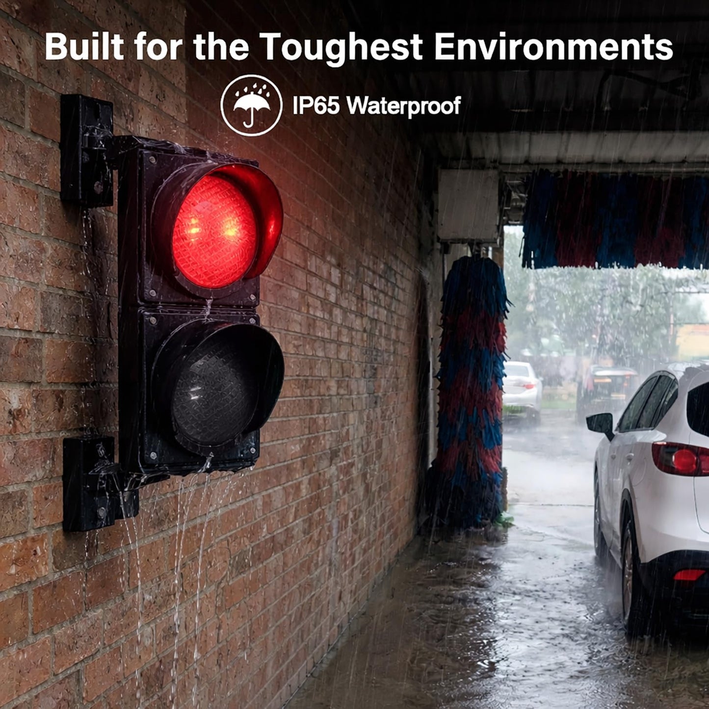 LED Traffic Stop Go Light Kit, 4-Inch Stop and Go Signal Light,Remote Control IP65 Waterproof Industrial LED Stop Go Signal Light for Loading Dock, Parking Lot, Warehouse & Garage Decor (2-Light)