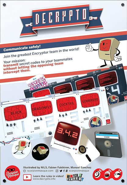 Decrypto | Deduction Party Game | #2 Party Game on BoardGameGeek | Great for Teens and Adults | Ages 12+ | 3 to 8 Players | 15 Minutes