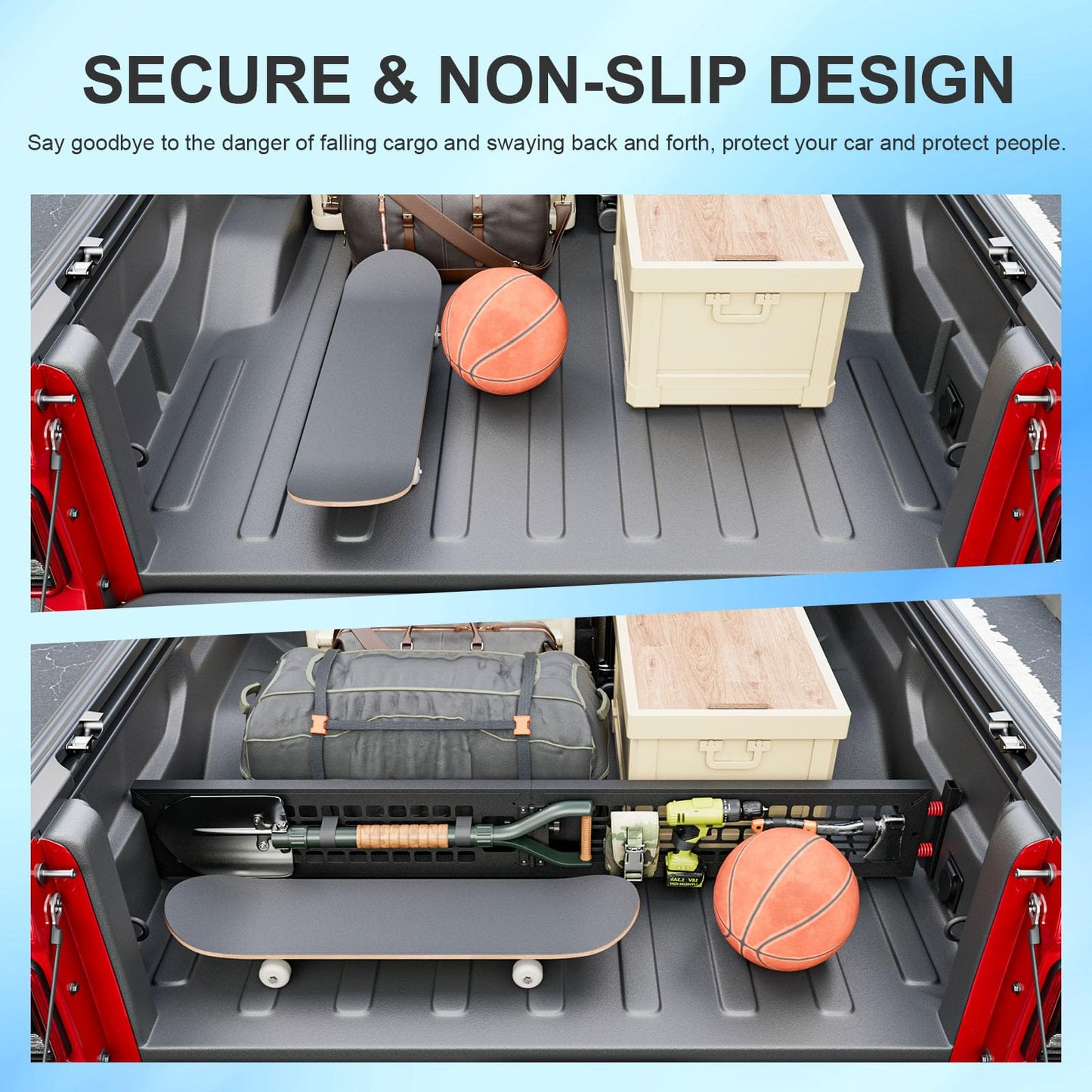 SZYANG Truck Bed Divider Compatible with 2020-2026 Jeep Gladiator Cargo Manager Molle Panel Truck Bed Organizer Replacement for 2020-2026 Jeep Gladiator Accessories