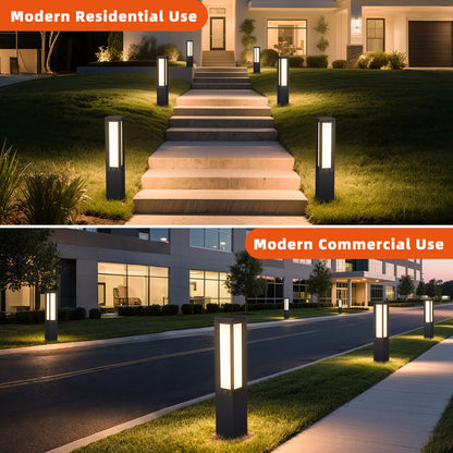 VZVI 31.5" Solar Pathway Light, 3000K LED Bollard Lights Outdoor, IP65 Waterproof Path Lights, Patio Solar Lanterns, Modern Solar Floor Lamp, Landscape Lighting for Commercial Driveway Walkway Lawn