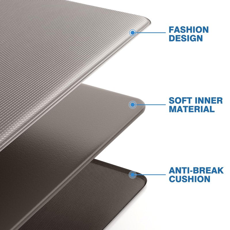 StepRite Kitchen Mats, 2PCS Kitchen Rugs, Cushioned Anti Fatigue Kitchen Mats for Floor, Non-Slip Standing Desk Mat, Waterproof Kitchen Rug Set for Kitchen, 20" x 32"+20" x 48"-0.4 inch Thick, Khaki