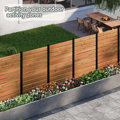 38" W×61" H Wooden Privacy Screen No Dig Outdoor Fence Panel with Metal Stakes Decorative Barrier for Trash Can Air Conditioner & Pool Equipment (Orange 1 Panel)