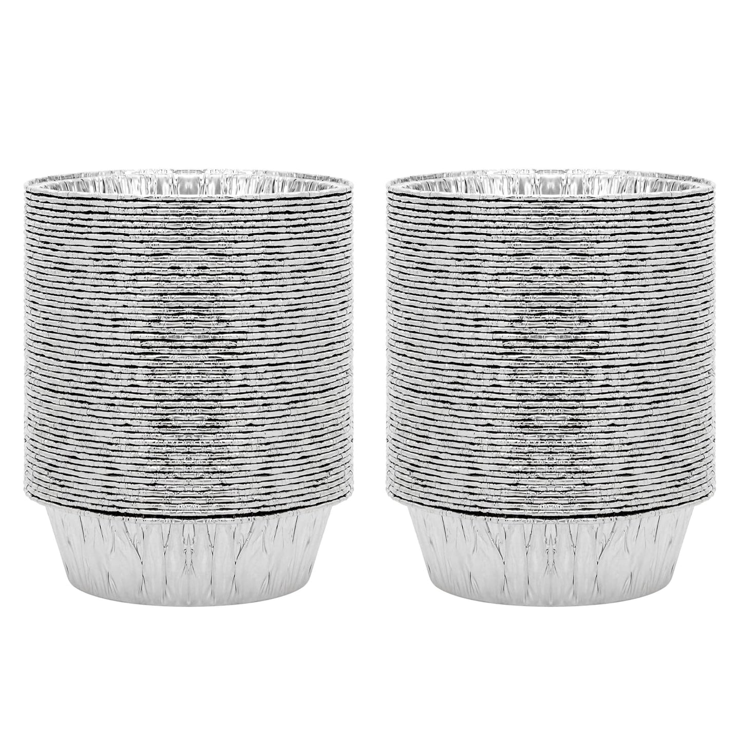 Juvale Mini Pot Pie Pans - 100 Pack, 5 In, Silver Aluminum - Disposable Aluminum Foil Pans & Tins for Pot Pie Baking, Quiche & Tarts, Oven & Freezer Safe