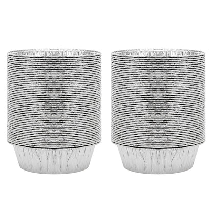 Juvale Mini Pot Pie Pans - 100 Pack, 5 In, Silver Aluminum - Disposable Aluminum Foil Pans & Tins for Pot Pie Baking, Quiche & Tarts, Oven & Freezer Safe
