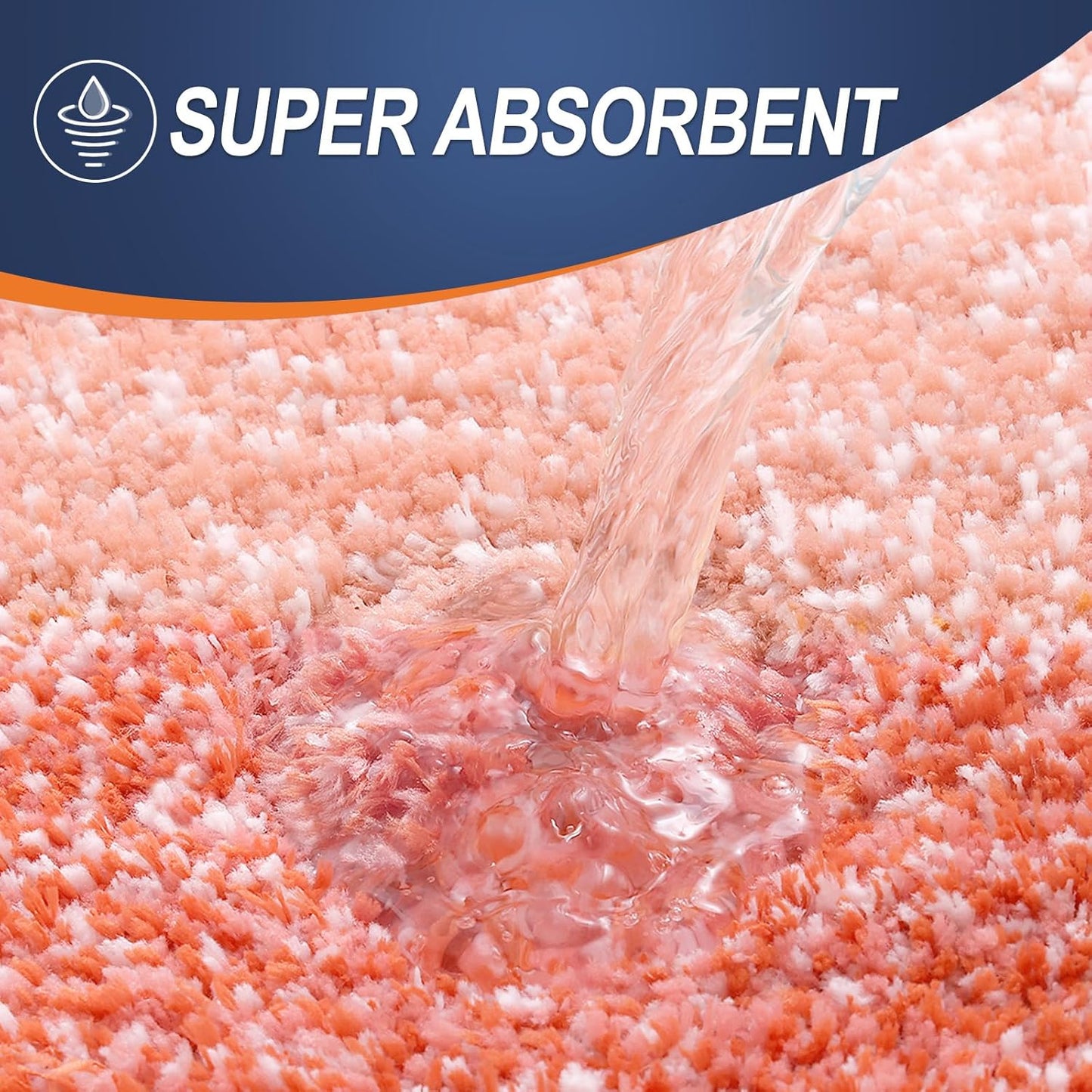 OLANLY Large Bath Rugs - Extra Soft Microfiber, Quick Dry, Machine Washable | 50x30 Inches, Coral Color
