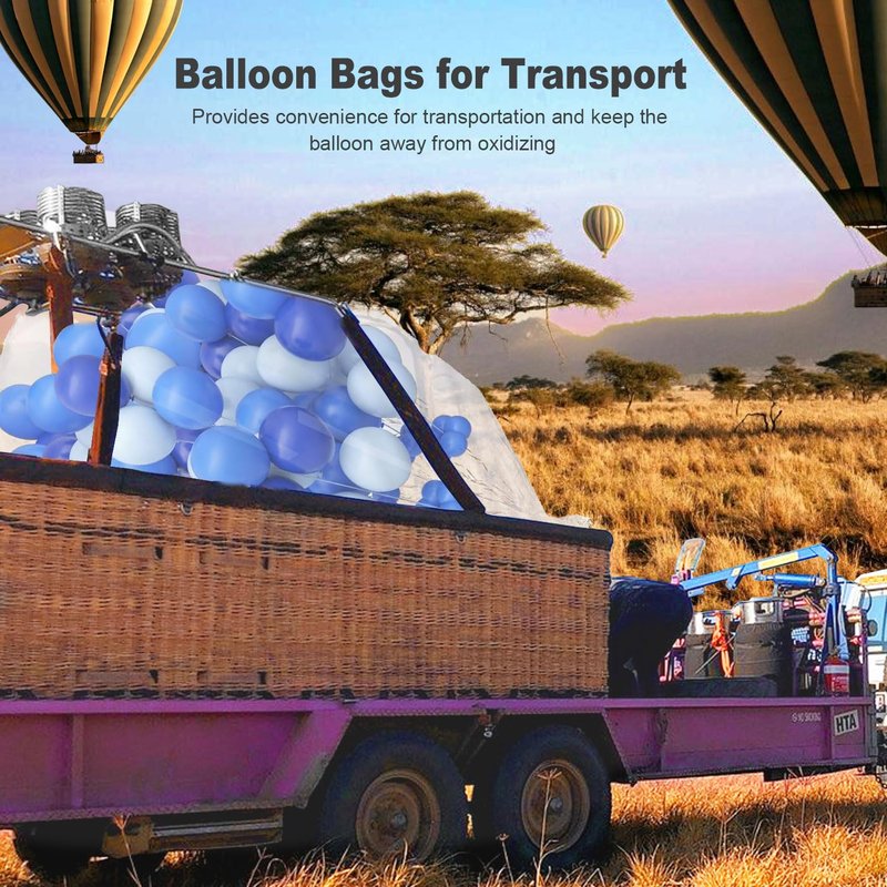 Balloon Transport Bags 8 Pack - 98.4"x59" Heavy-Duty Reusable Clear Plastic Bags for Large Inflated Balloons, Balloon Arch Storage, Party Decoration Supplies