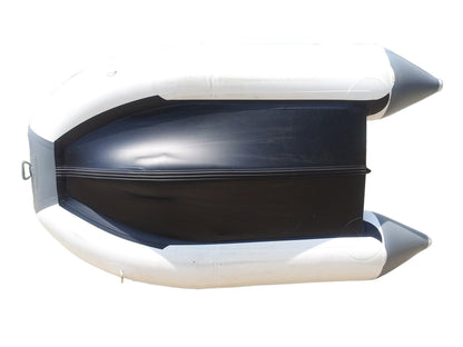 Newport 8ft 10in Dana Inflatable Sport Tender Dinghy Boat - 3 Person - 10 Horsepower - USCG Rated, White/Gray