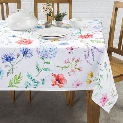 Maison d' Hermine Table Cloth Rectangle Table 100% Cotton 60 x 90 Inches Tablecloth Reusable Decorative for Dining Kitchen Room Farmhouse Home Gifts for Mothers Day Spring Summer - Just Floral
