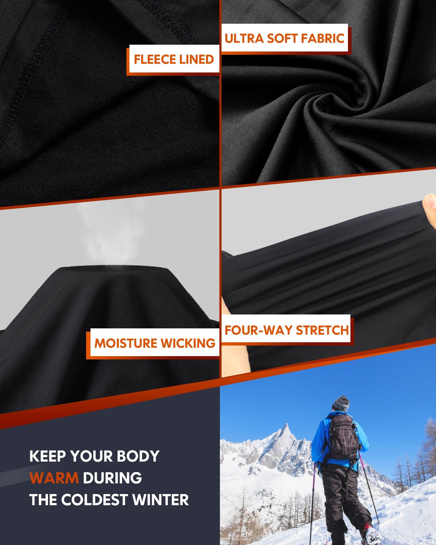 CL Thermal Underwear Long Johns for Men,Hunting Gear Sport Top and Bottom Set Winter Base Layer Long Underwear for Outdoor