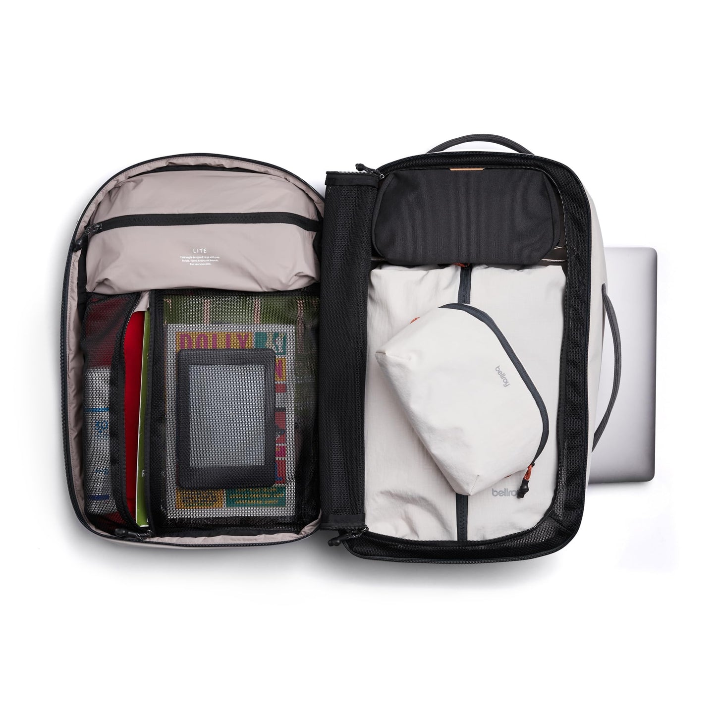 Bellroy Lite Travel Pack 30L (carry-on backpack, travel backpack for international travelers, with laptop pocket, interior packing cells and tuck-away shoulder straps) - Ash
