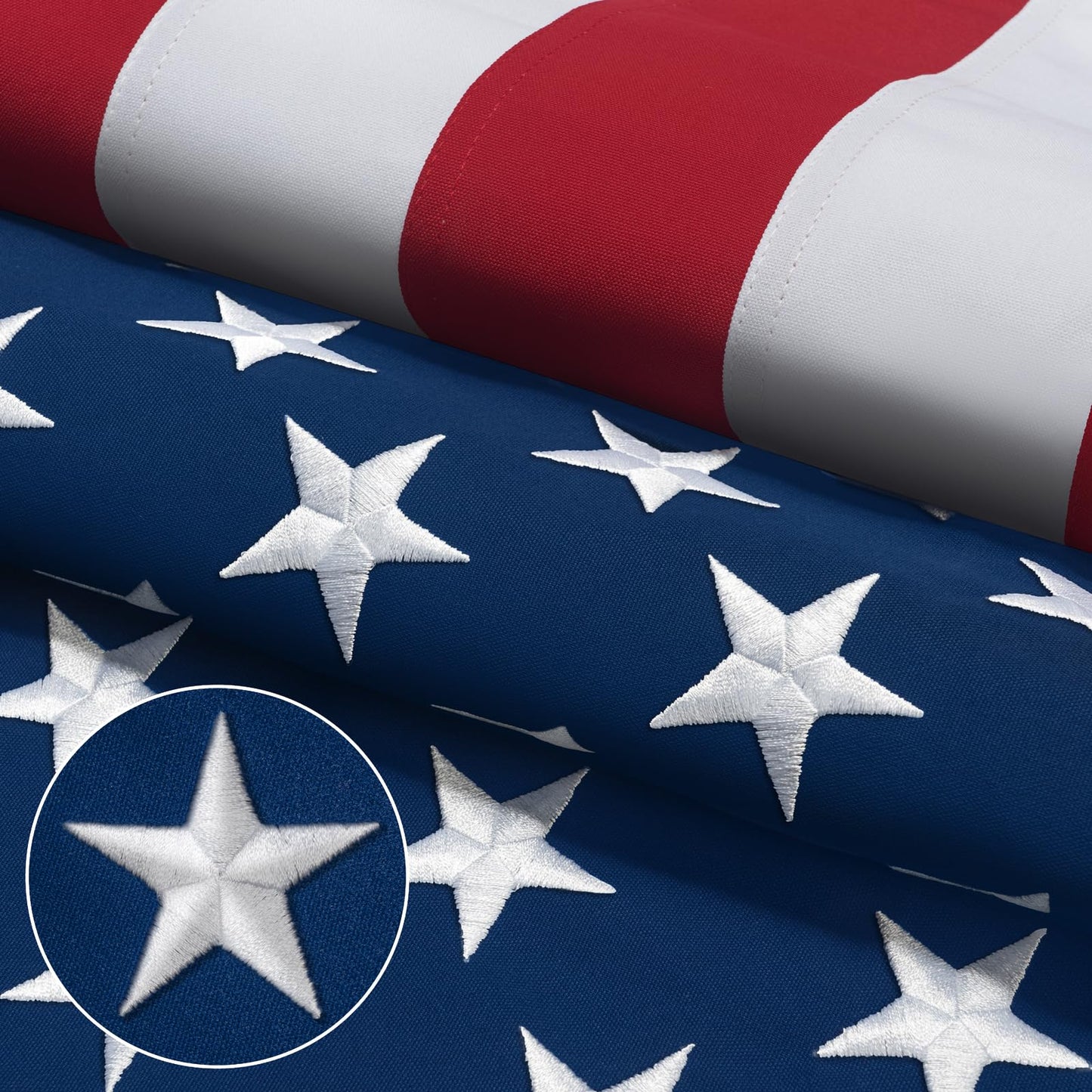 American Flag 6x10 Ft for Outside Longest Lasting- Ultra Durable, Tear-Proof Heavy Duty Spun Polyester US USA Flags - Fade Resistant, Embroidered Stars, Sewn Stripes, Brass Grommets - Outdoor Decor
