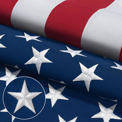 American Flag 6x10 Ft for Outside Longest Lasting- Ultra Durable, Tear-Proof Heavy Duty Spun Polyester US USA Flags - Fade Resistant, Embroidered Stars, Sewn Stripes, Brass Grommets - Outdoor Decor
