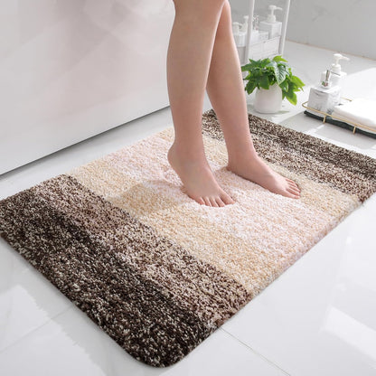 OLANLY Bathroom Rugs - Extra Soft Microfiber Mat 36x24 | Quick Dry, Rubber Backing, Light Brown