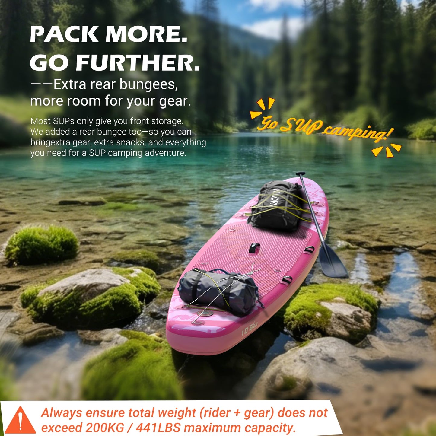 NACATIN Inflatable Stand Up Paddle Board for All Skill Levels, 10'6'' SUP Board for Adults with Non-Slip Deck, Full SUP Accessories & Storage Backpack, Great Stability for Lake, Ocean, Yoga & Fishing