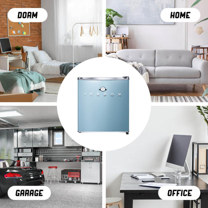 ICEBOX 1.7 Cu. Ft. Compact Refrigerator, ENERGY STAR Certified Small Refrigerator, Single Door Mini Fridge with Chiller Compartment, R600a Refrigerant, IBCR17SLT, Slate Blue