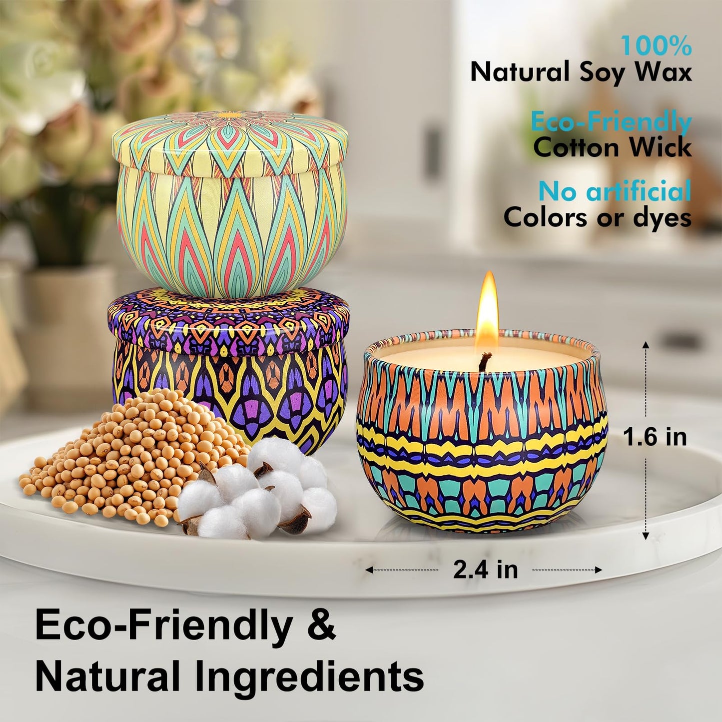 Scented Candles Gift Set, 12/24/48 Pack Candles for Home Scented, Long Lasting Soy Candle, Birthday Gifts for Women, Aromatherapy Candle for Stress Relief, Relaxation, Bath, Yoga